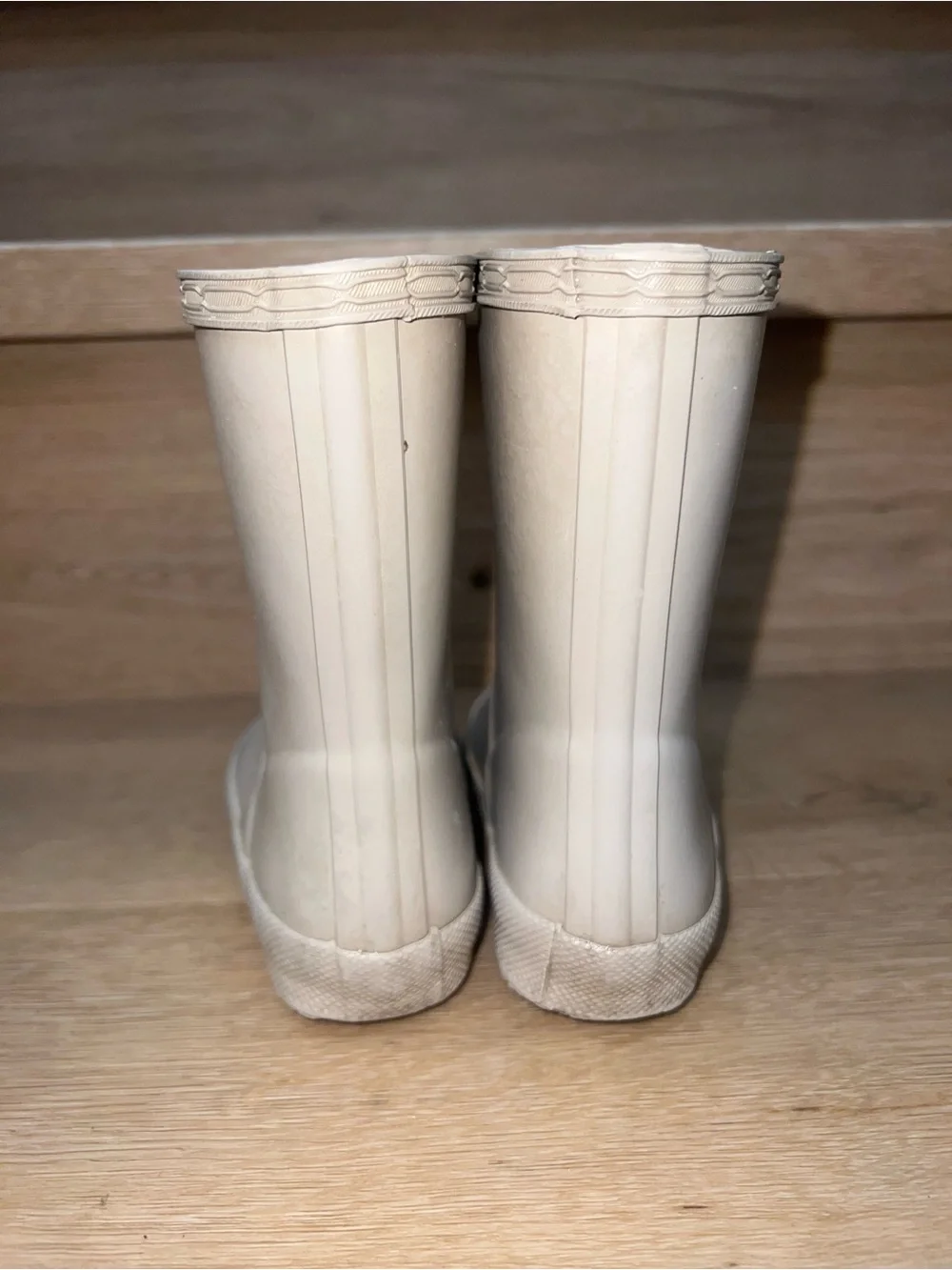 Hunter first classic nebula Kids Light pale gold Rain Boots with Red Logo